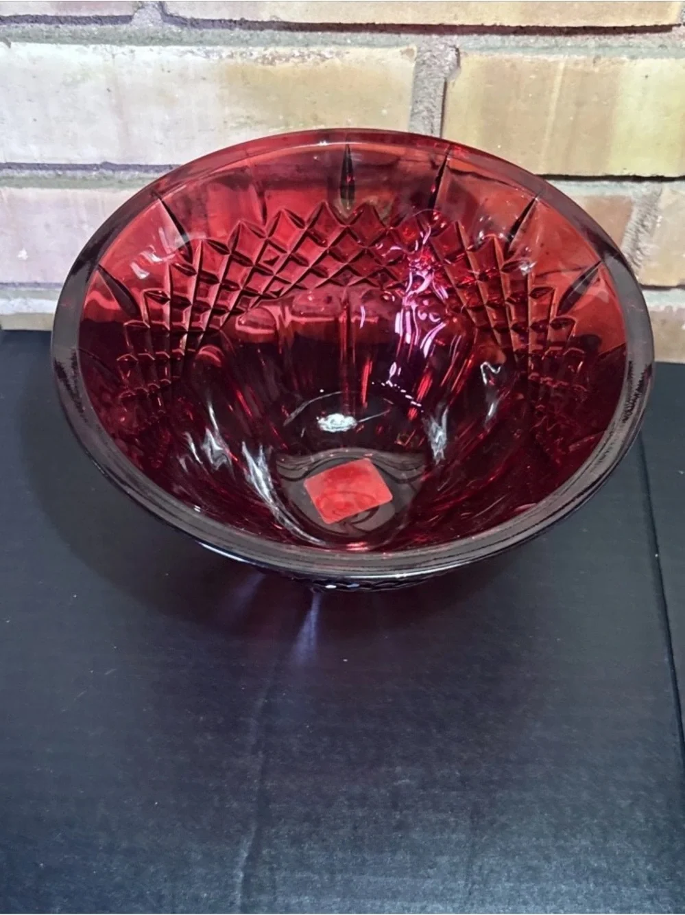 Waterford SHELTON 8” Bowl in Ruby RED Germany Cut Crystal Dish Marquis with Tag